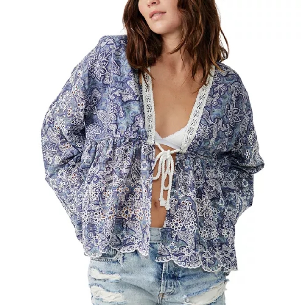 Free People Anissa Bed Jacket EUC